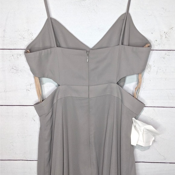 Fame & Partners The Zyra Cutout Waist Sleeveless Maxi Dress Gray Women's Size 2 - Picture 5 of 12